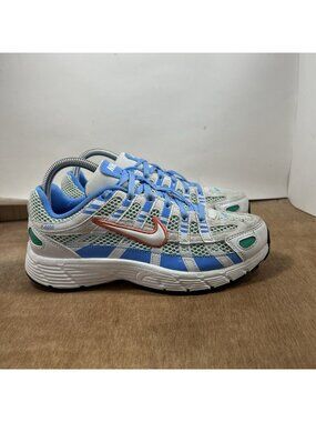 Nike P-6000 Shoe Women Size 7.5 / Youth 6 White University Blue Green IB7729-121